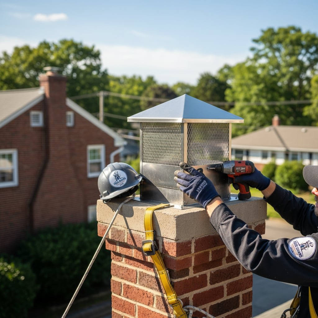 Boston Chimney Cap Installation